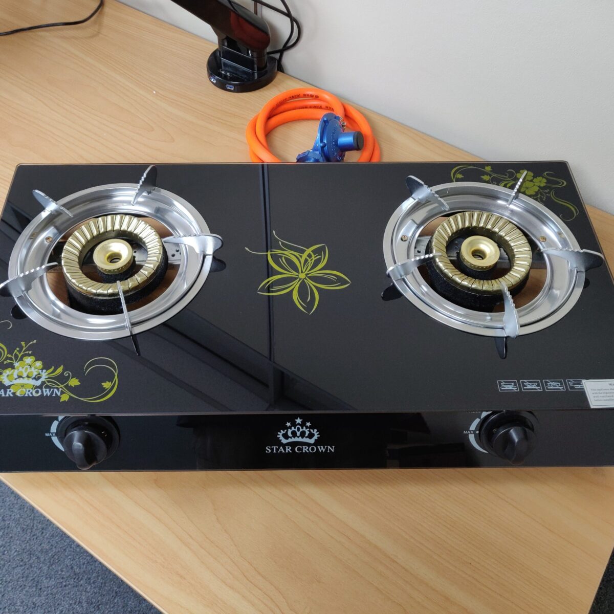 Gas Stove Double Burner Glass Top