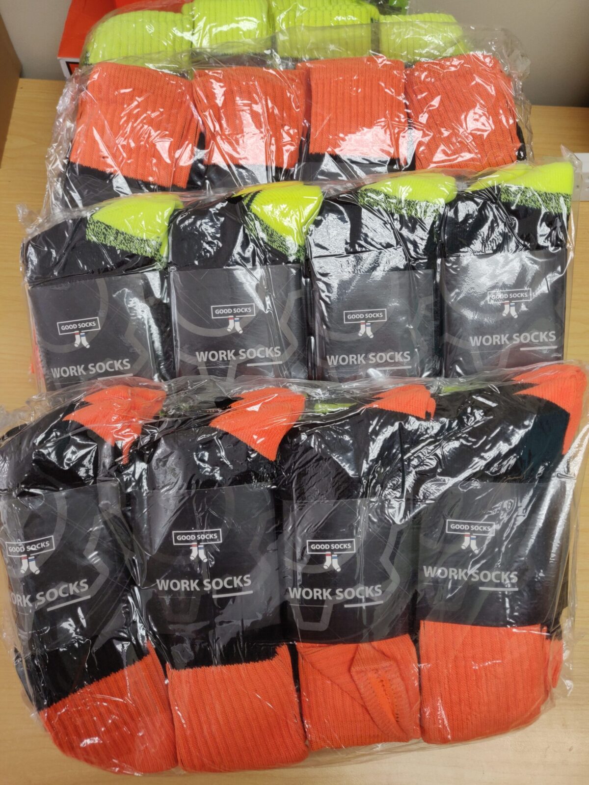 Work Socks (Orange) (1 pair) - Image 2