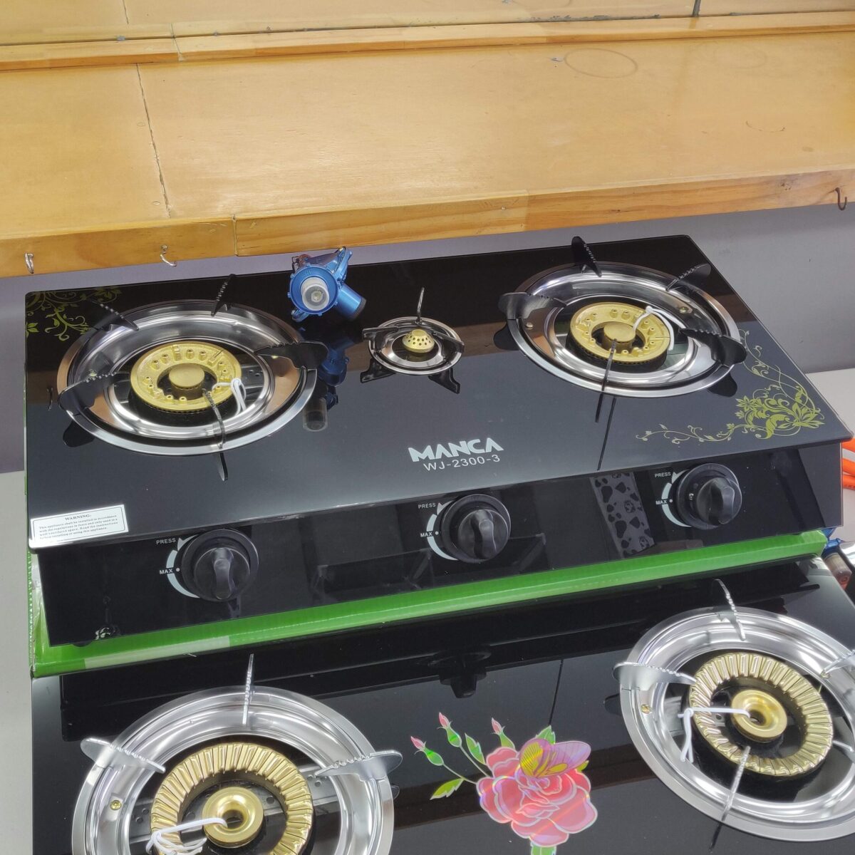 Gas Stove Triple Burner Glass Top