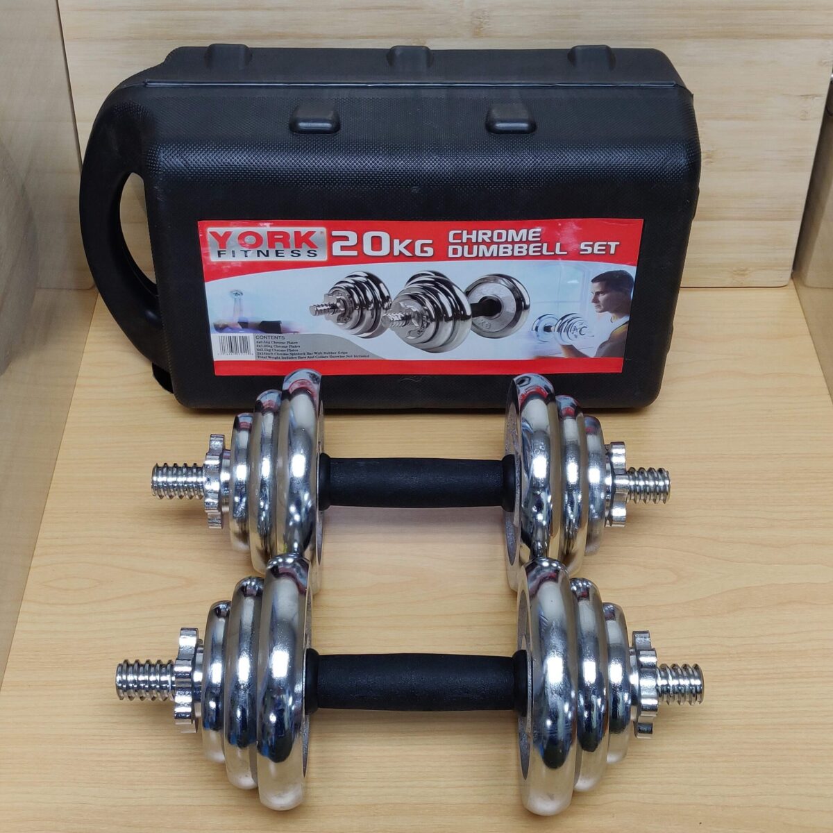Chrome 20kg Dumbbell set - Image 3