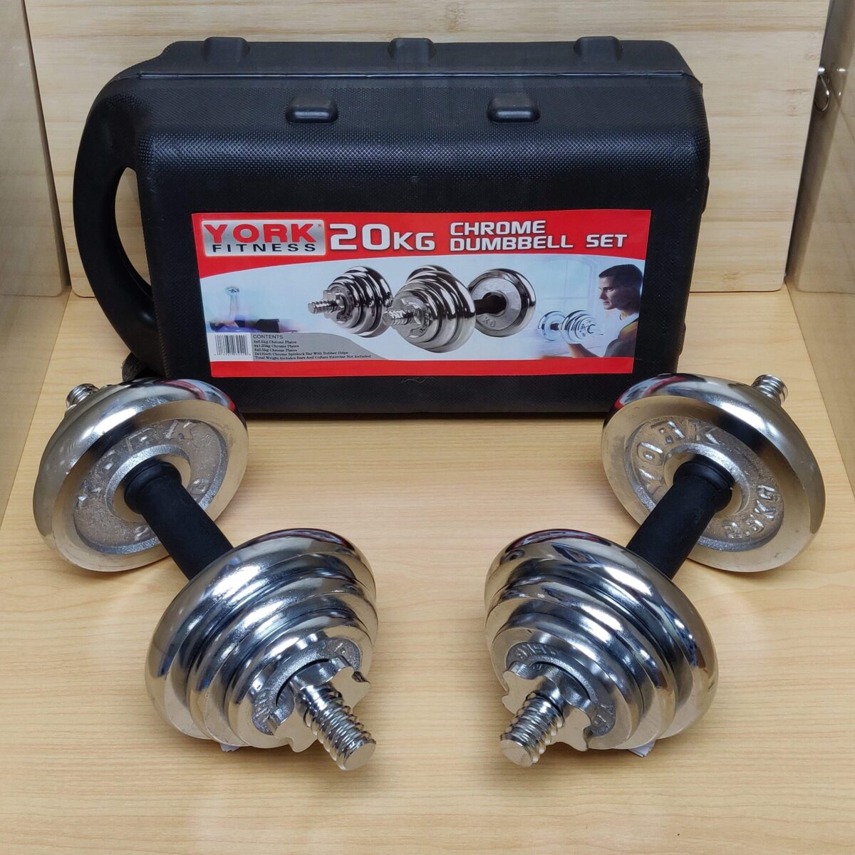 Chrome 20kg Dumbbell set - Image 4