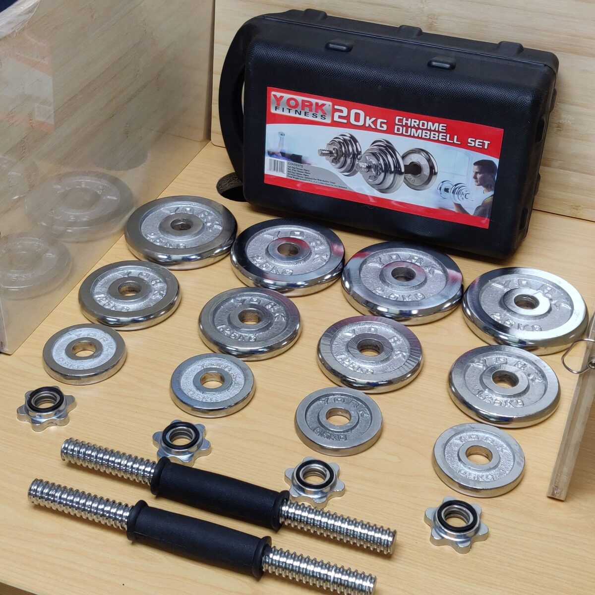 Chrome 20kg Dumbbell set - Image 2