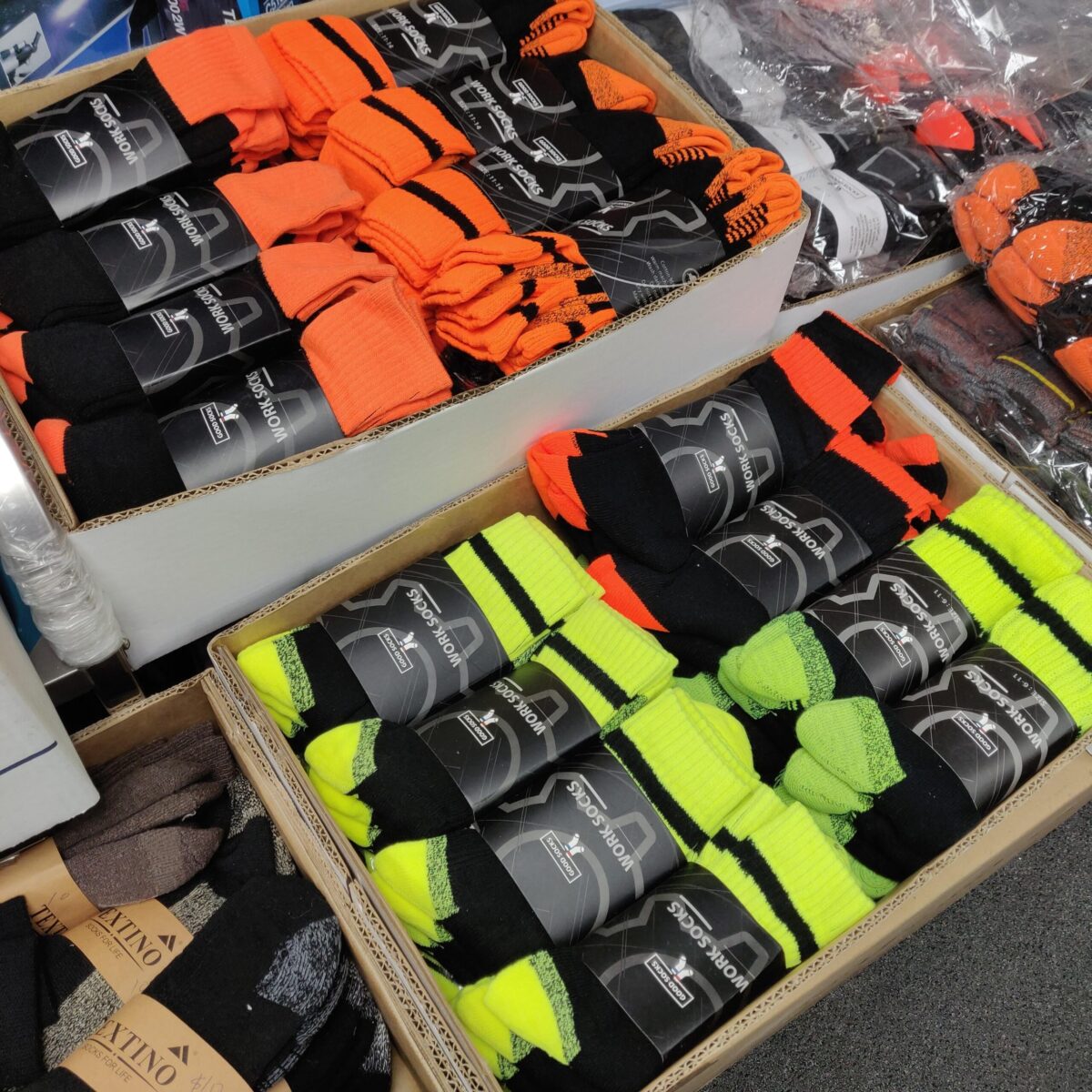 Work Socks (Green/Orange Random Mix) 1 Pack (12pairs)