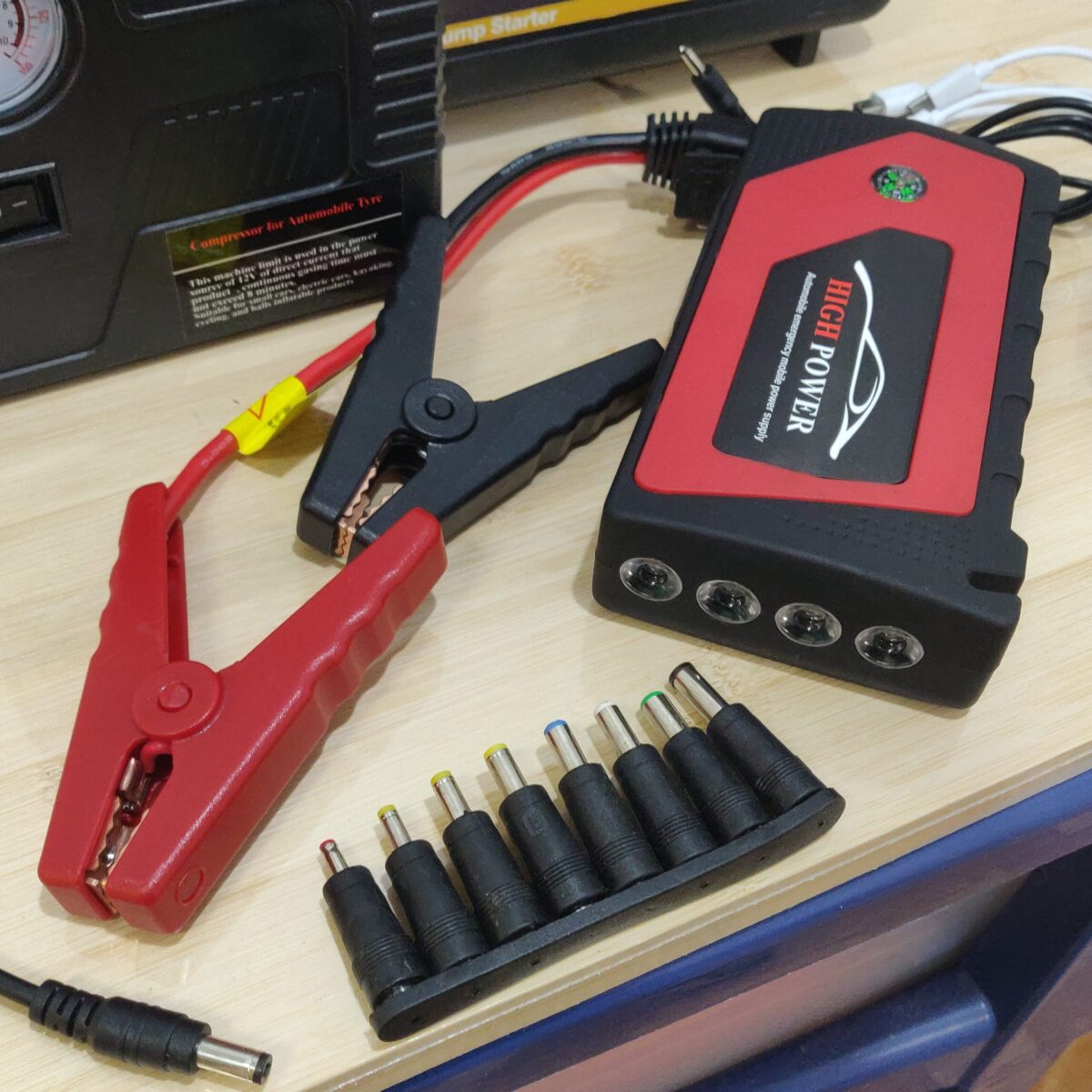 Car Battery Jump Starter Powerbank with Air Compressor - Image 4