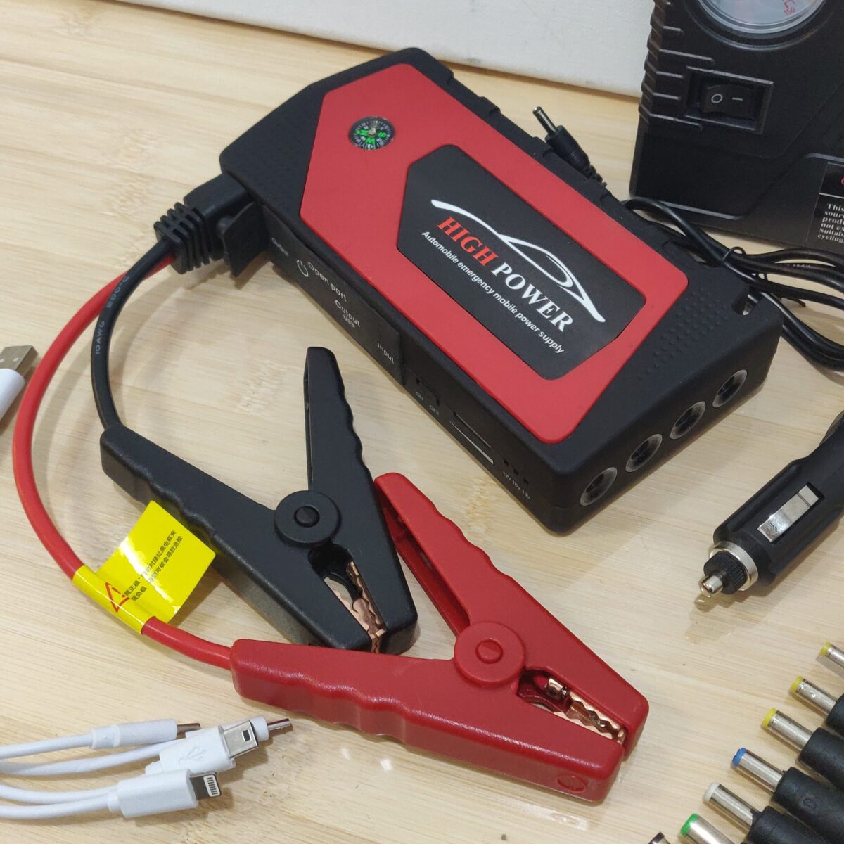 Car Battery Jump Starter Powerbank with Air Compressor - Image 7