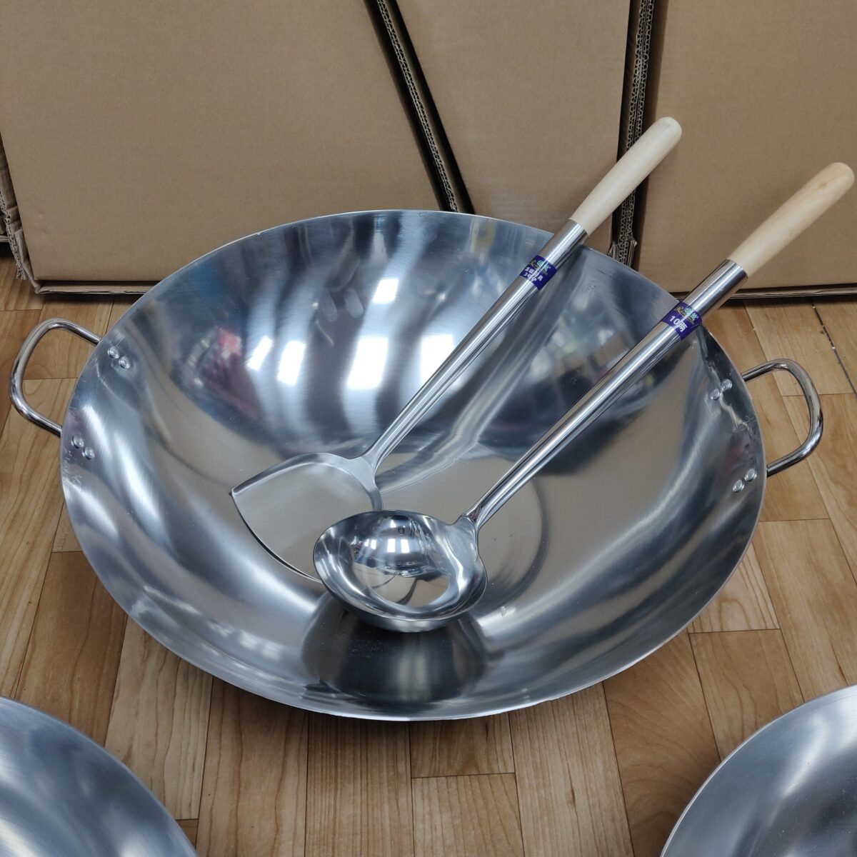 Stainless steel wok 50cm, 15L - Image 2