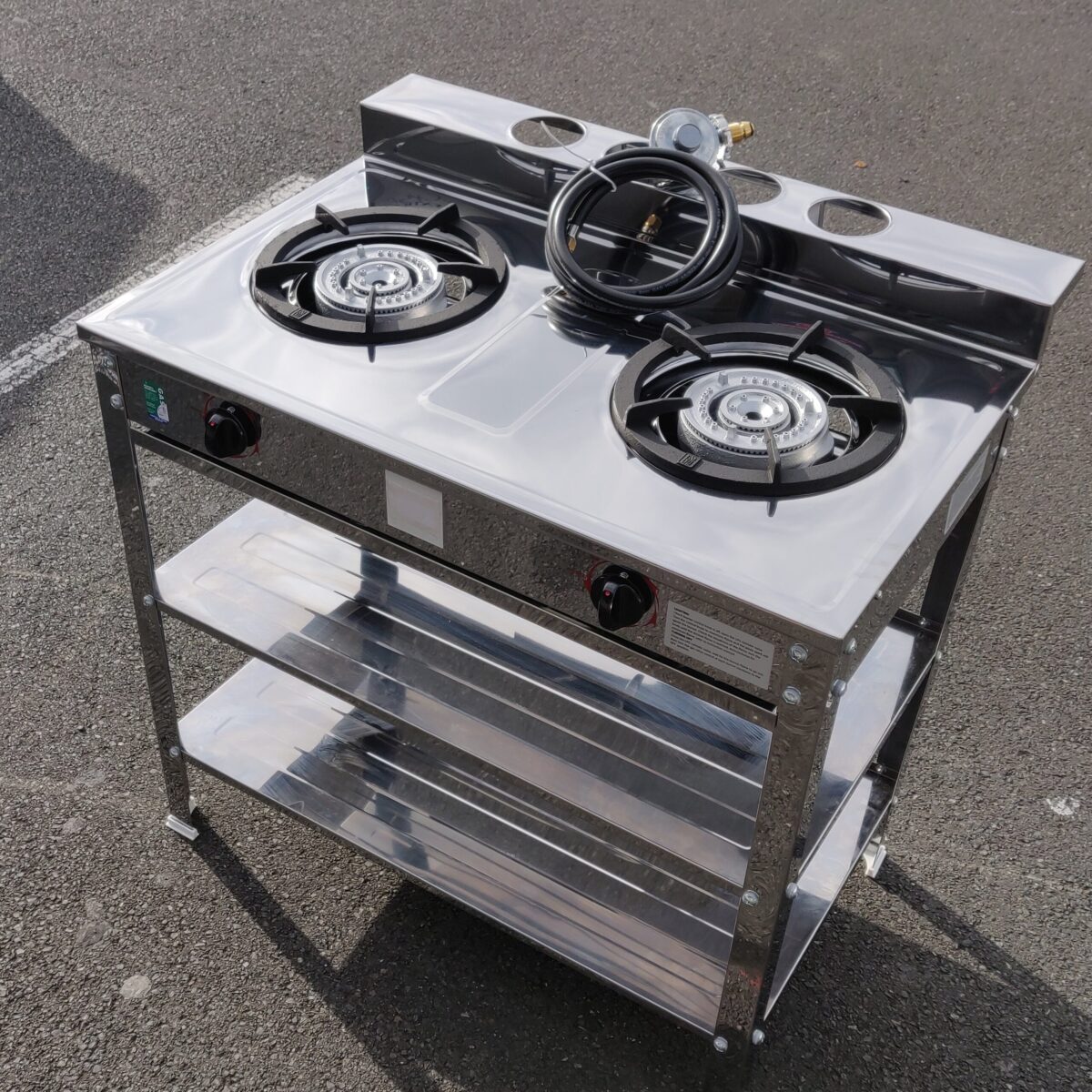 Double burner low pressure gas stove with stand - Image 2