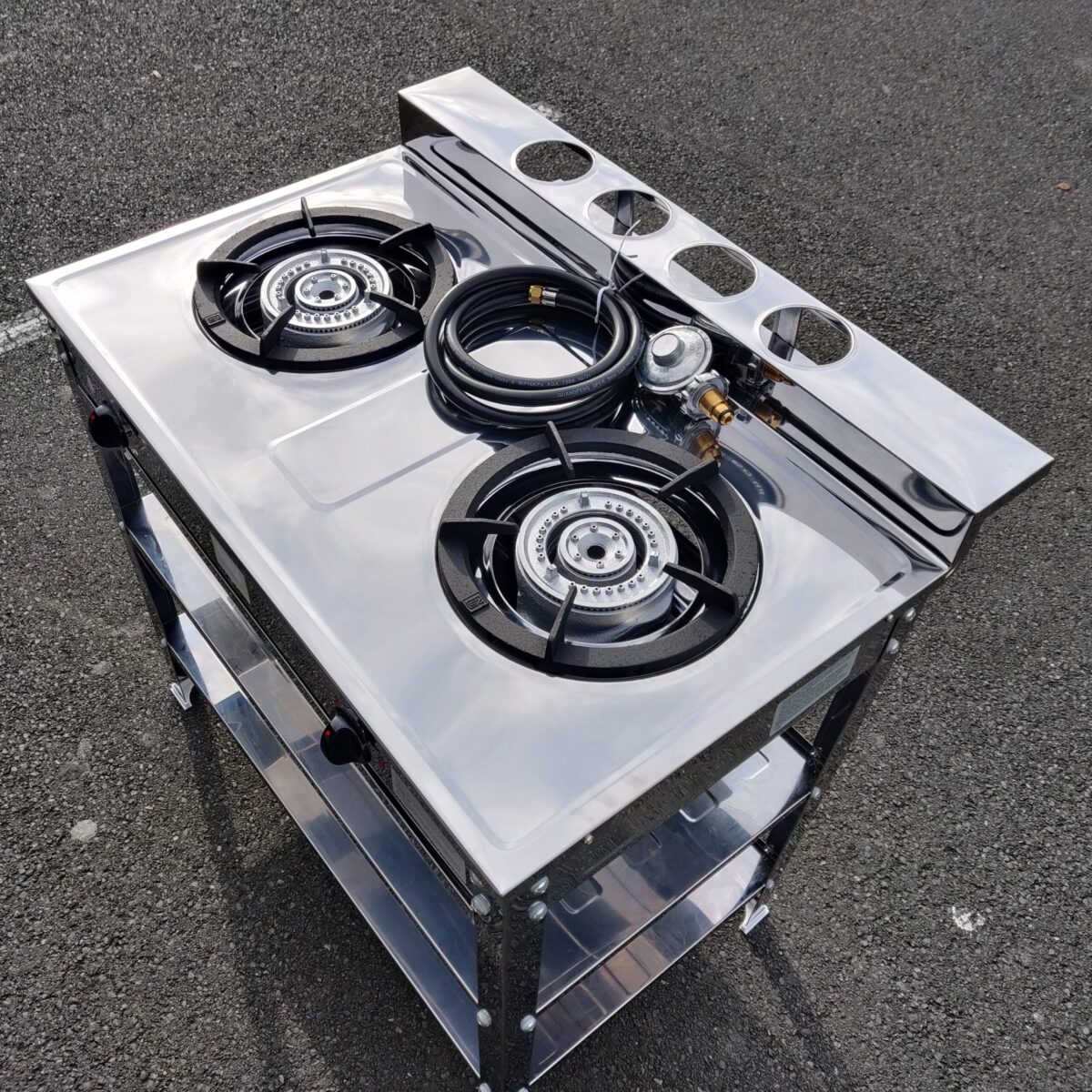 Double burner low pressure gas stove with stand - Image 4