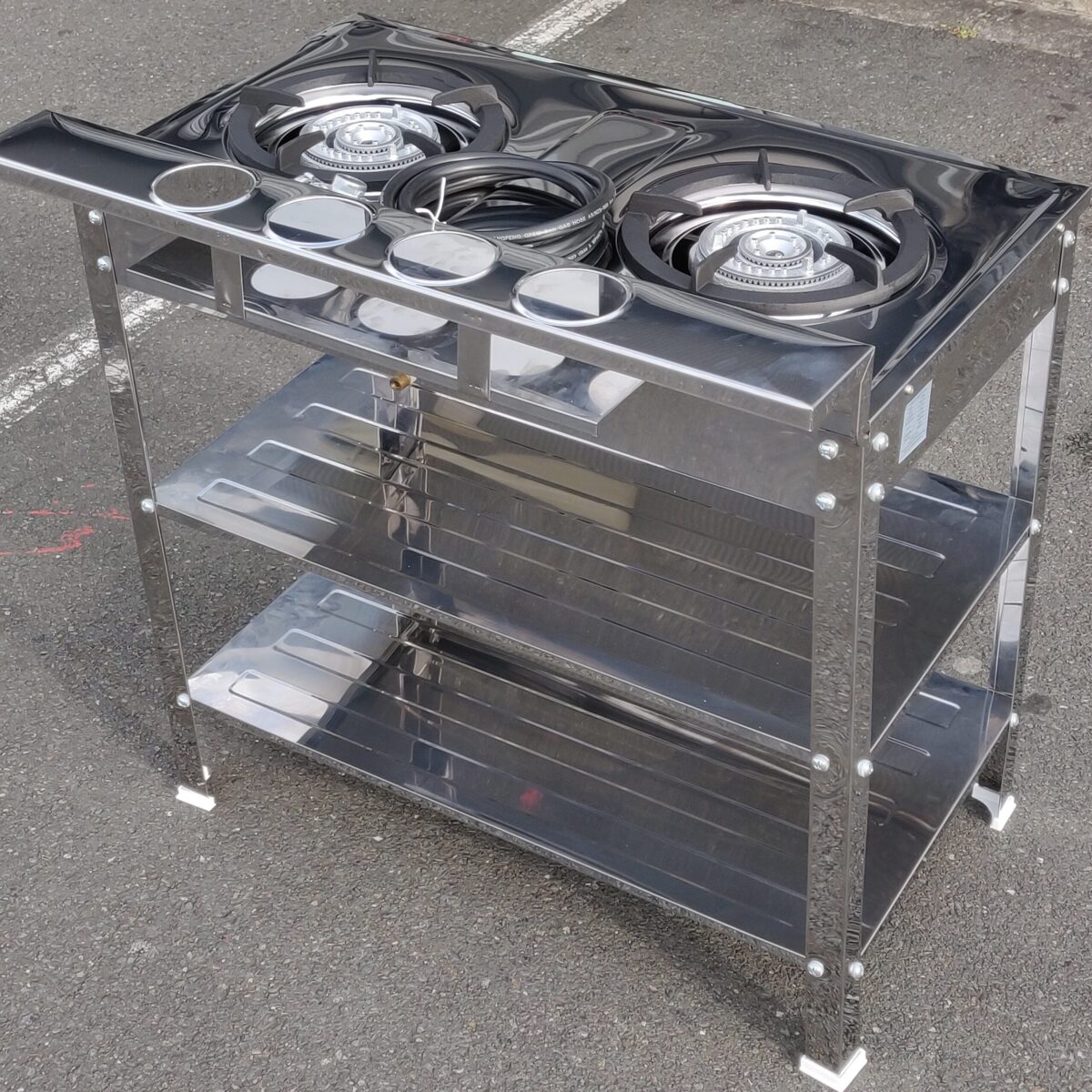 Double burner low pressure gas stove with stand - Image 6