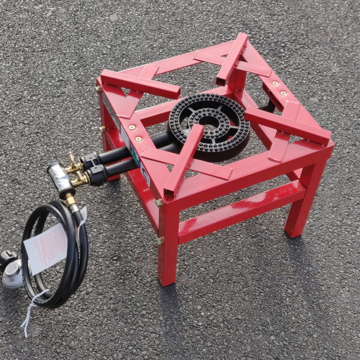 Two ring high pressure gas cooker with stand