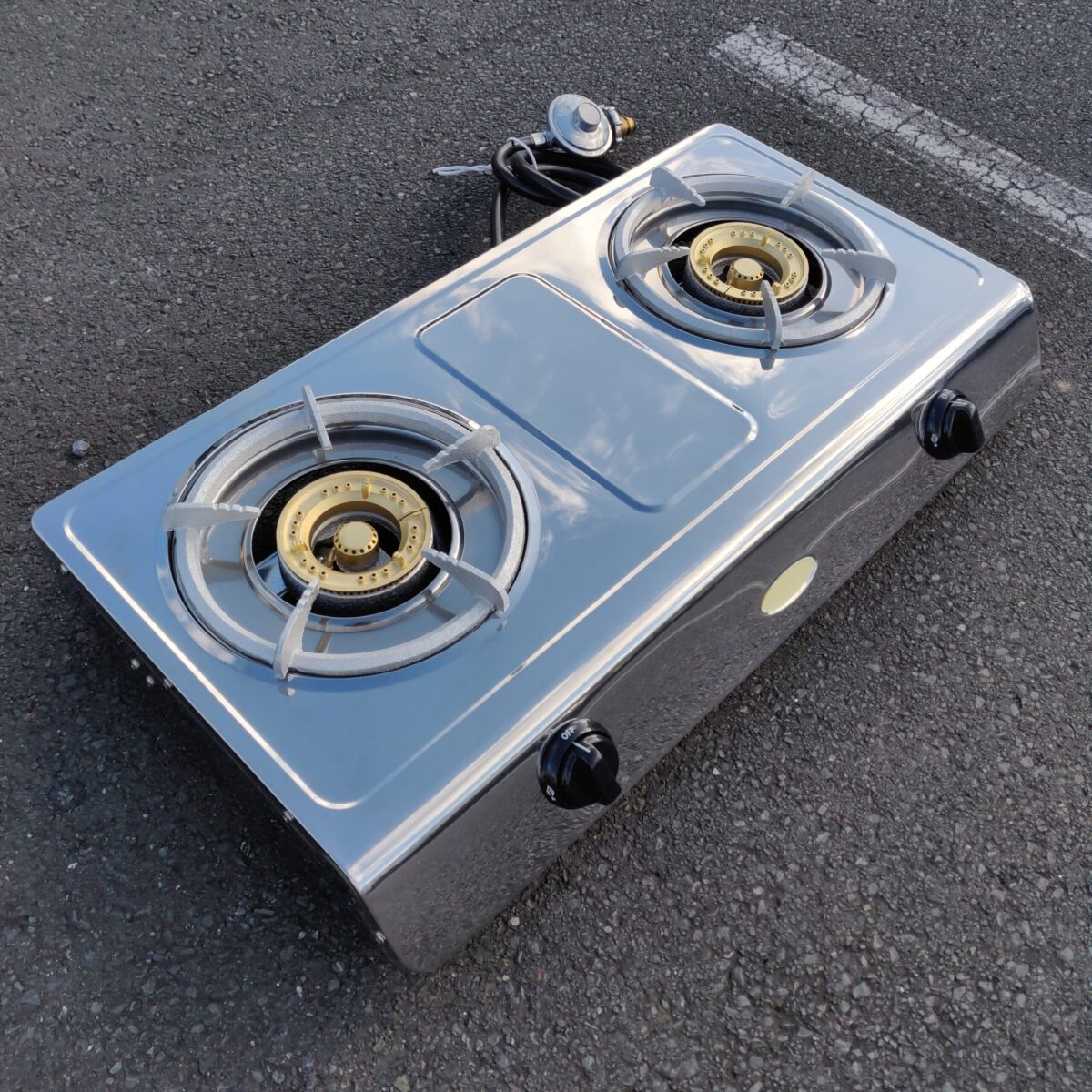 Double Burner Gas Cooker Stainless Steel