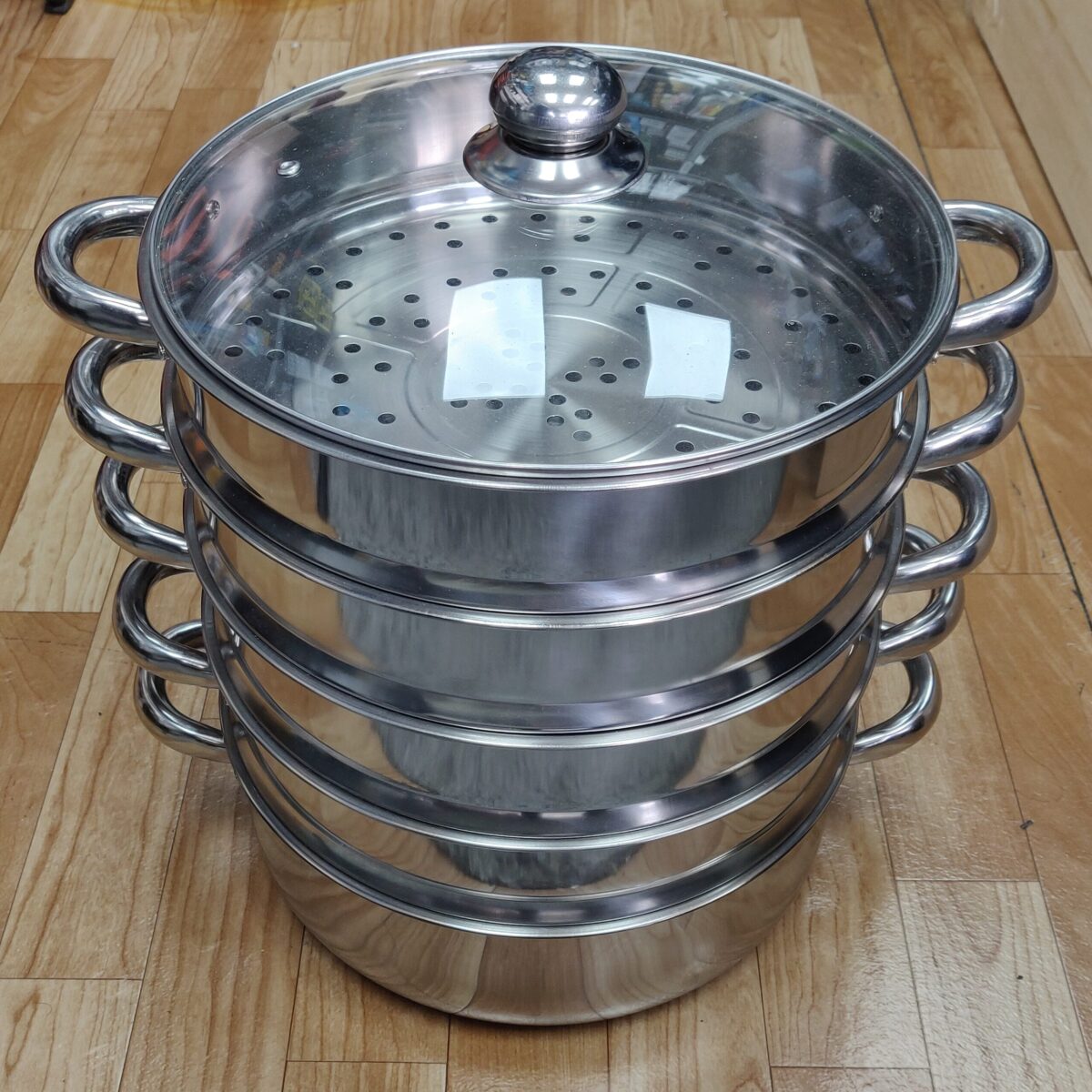 4 tier steamer with glass lid (38cm) 13L - Image 4