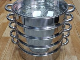 4 tier steamer with glass lid (38cm) 13L