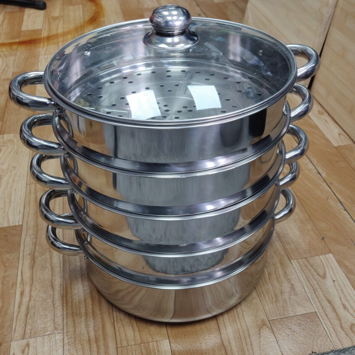 4 tier steamer with glass lid (38cm) 13L - Image 5