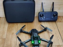 Drone with camera, case and sonar sensor
