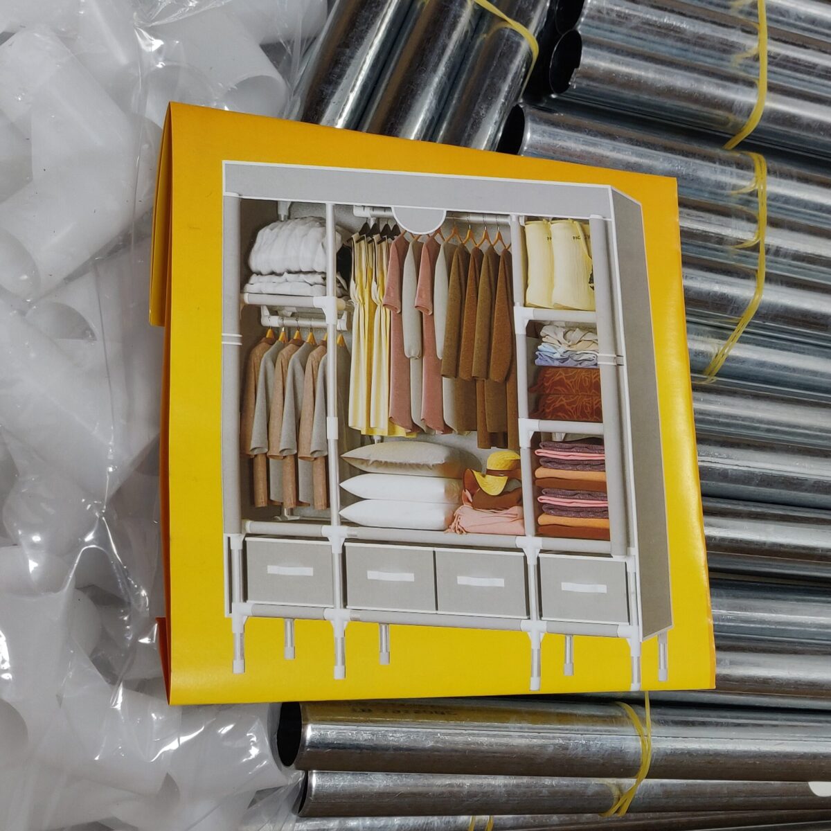 Portable closet wardrobe with 4 drawers - Image 7