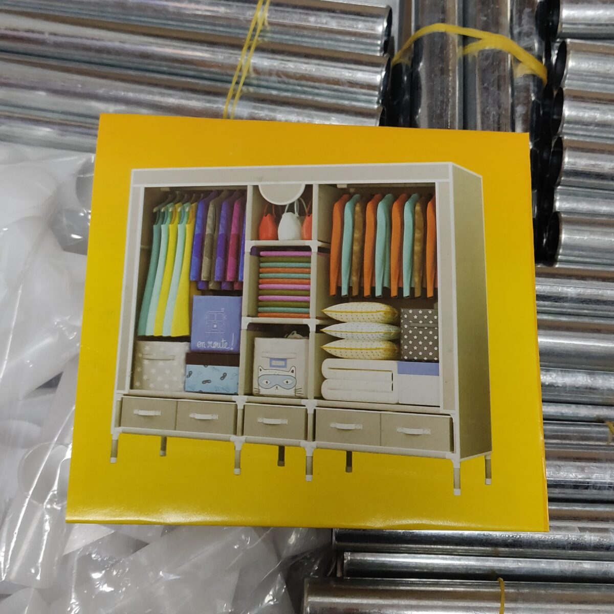 Portable closet wardrobe with 5 drawers - Image 4