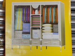 Portable closet wardrobe with 5 drawers