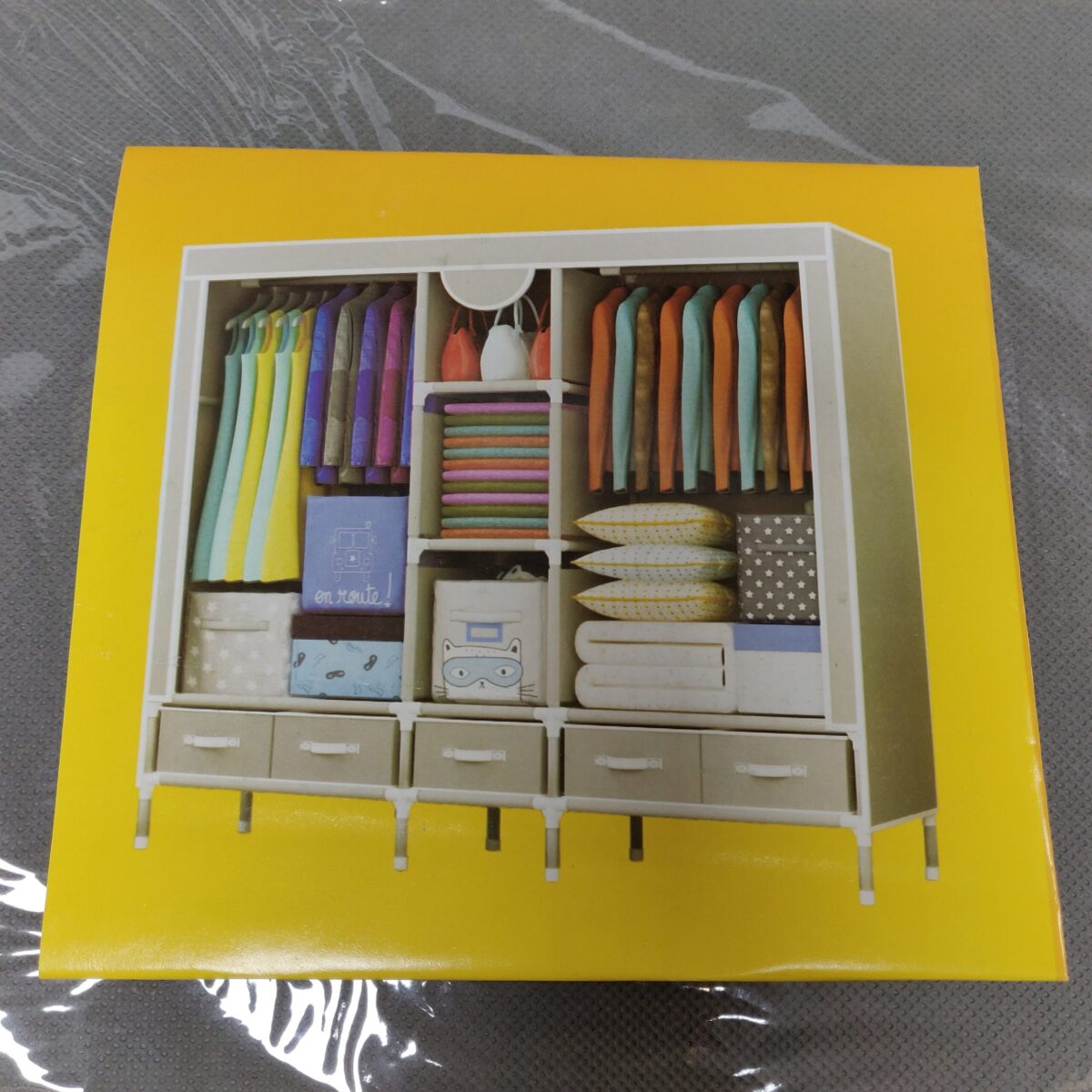 Portable closet wardrobe with 5 drawers - Image 5
