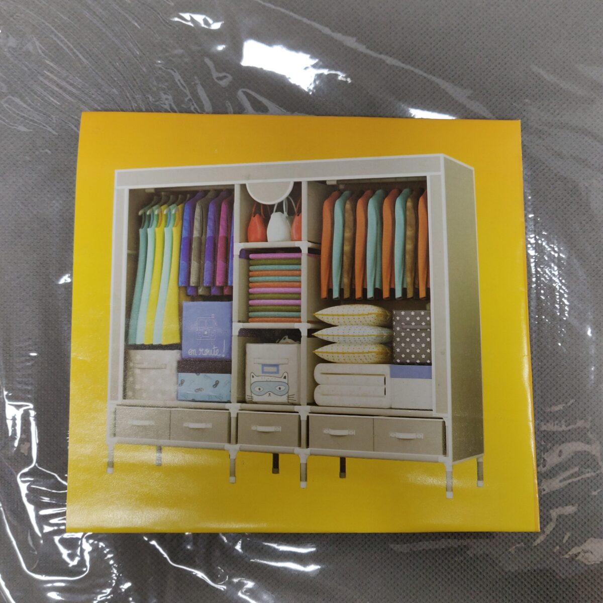 Portable closet wardrobe with 5 drawers - Image 9