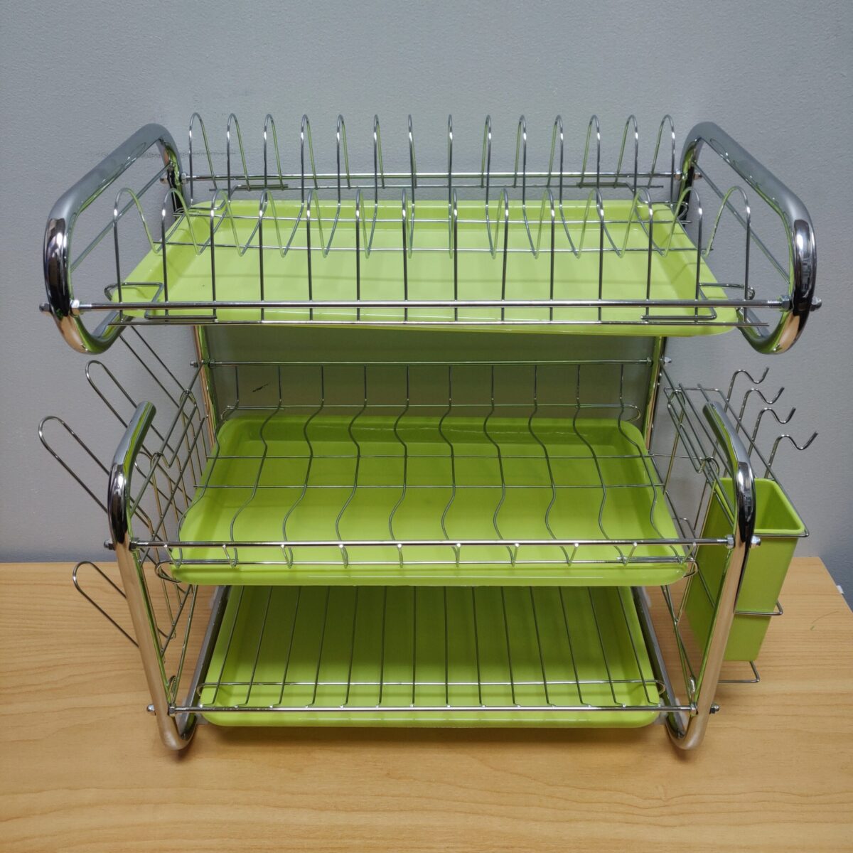 Stainless steel three-tier green tray dish rack