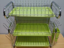 Stainless steel three-tier green tray dish rack
