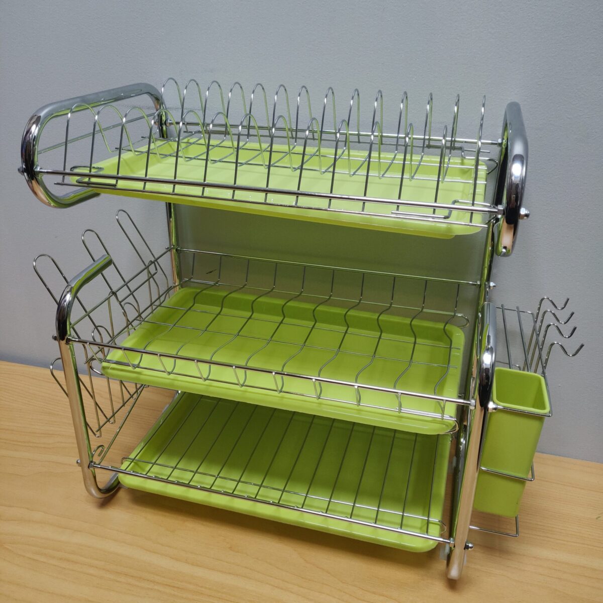 Stainless steel three-tier green tray dish rack - Image 5