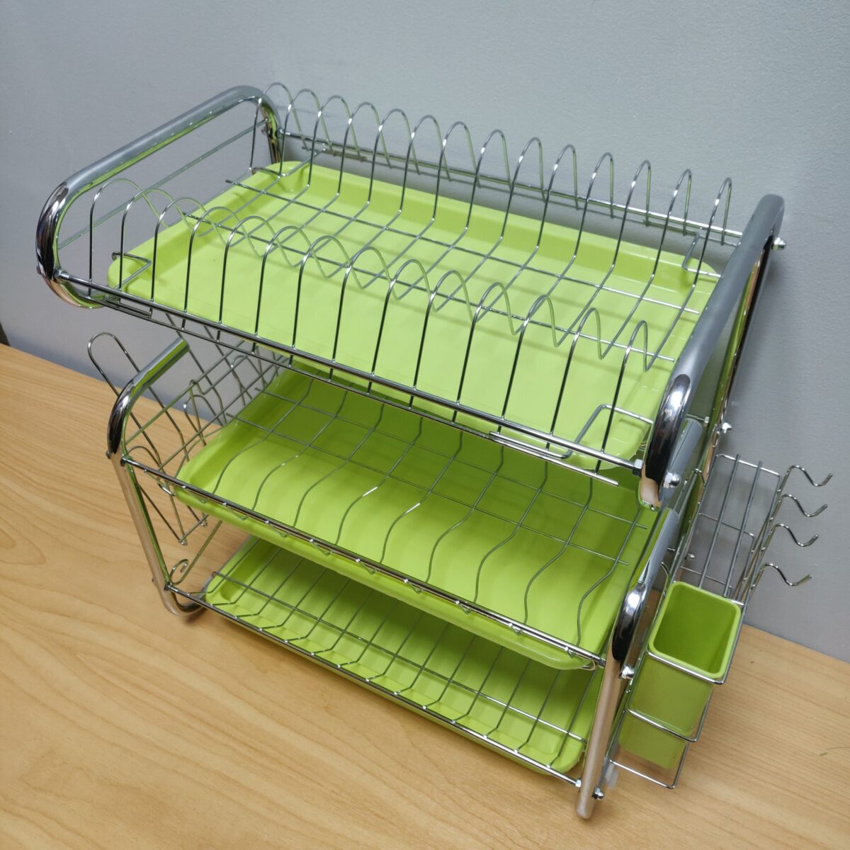 Stainless steel three-tier green tray dish rack - Image 7