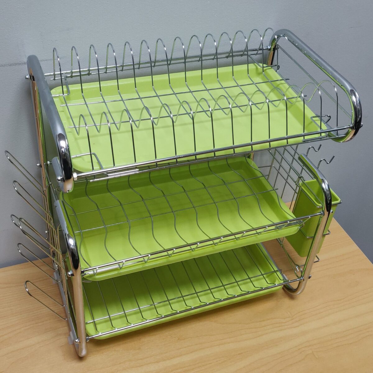 Stainless steel three-tier green tray dish rack - Image 10