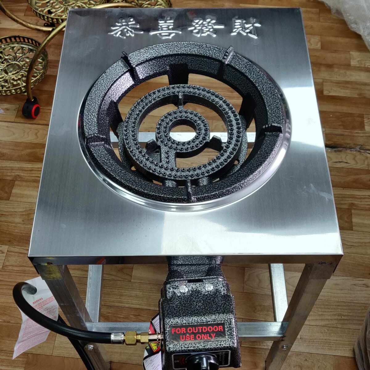Double ring burner gas stove with stand - Image 3