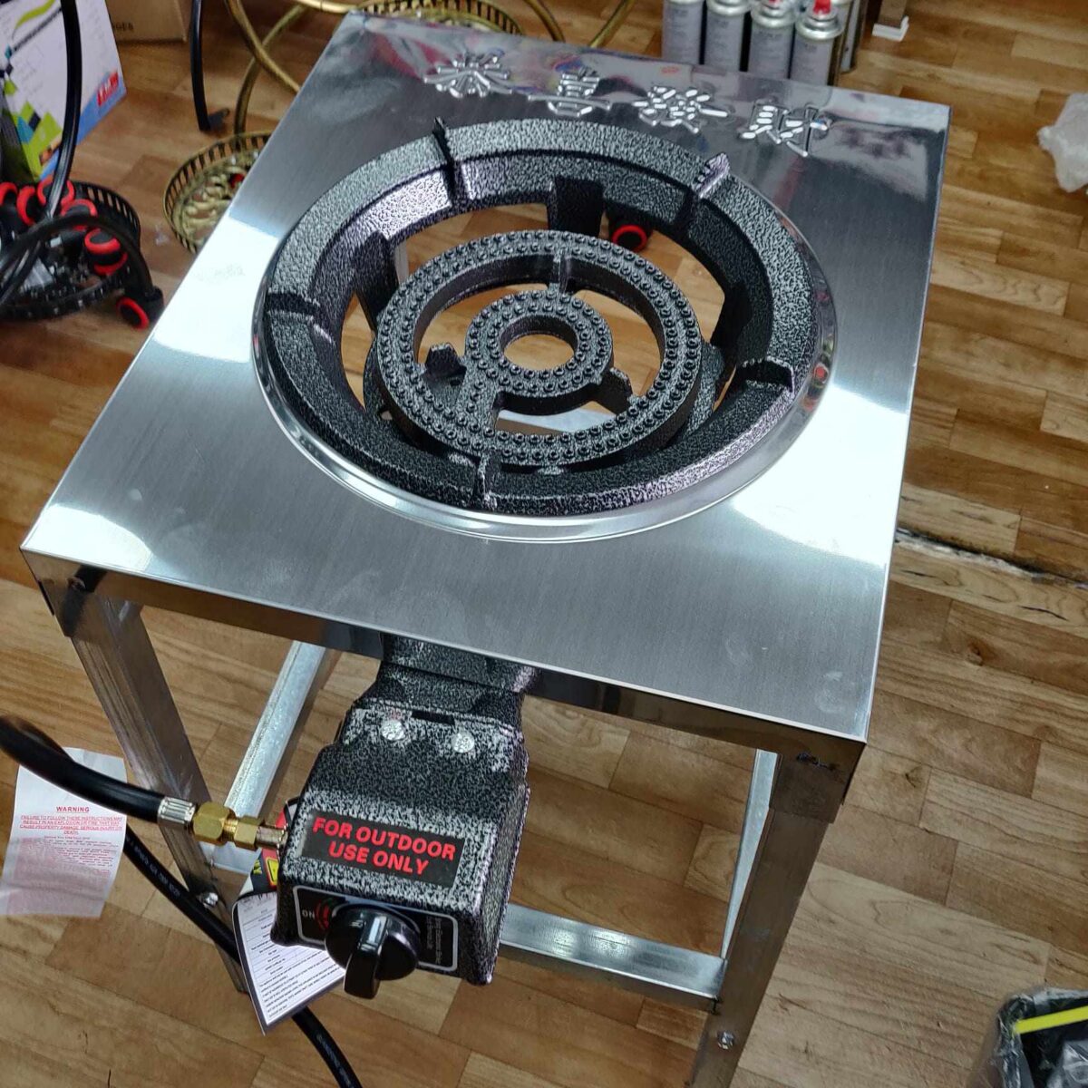 Double ring burner gas stove with stand - Image 5